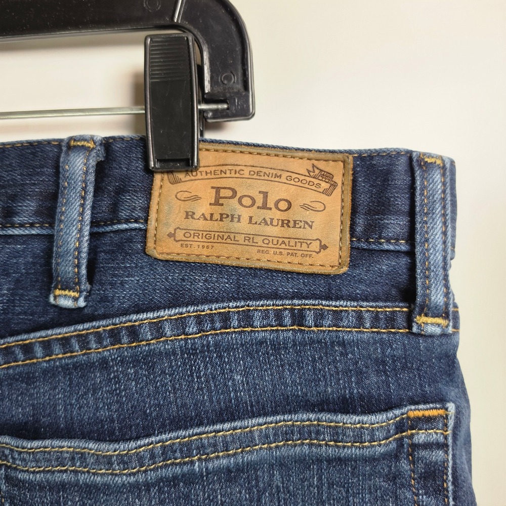 Polo Ralph Lauren Sullivan Slim Jeans Mens 40x32 Dark Wash Blue Stretch Denim - Picture 6 of 9